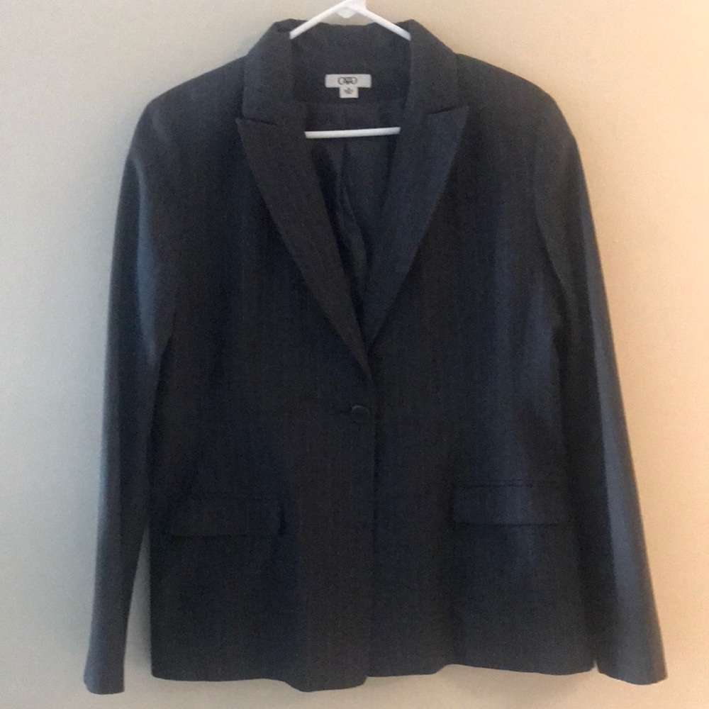 CATO dark Gray striped blazer jacket size 12.
